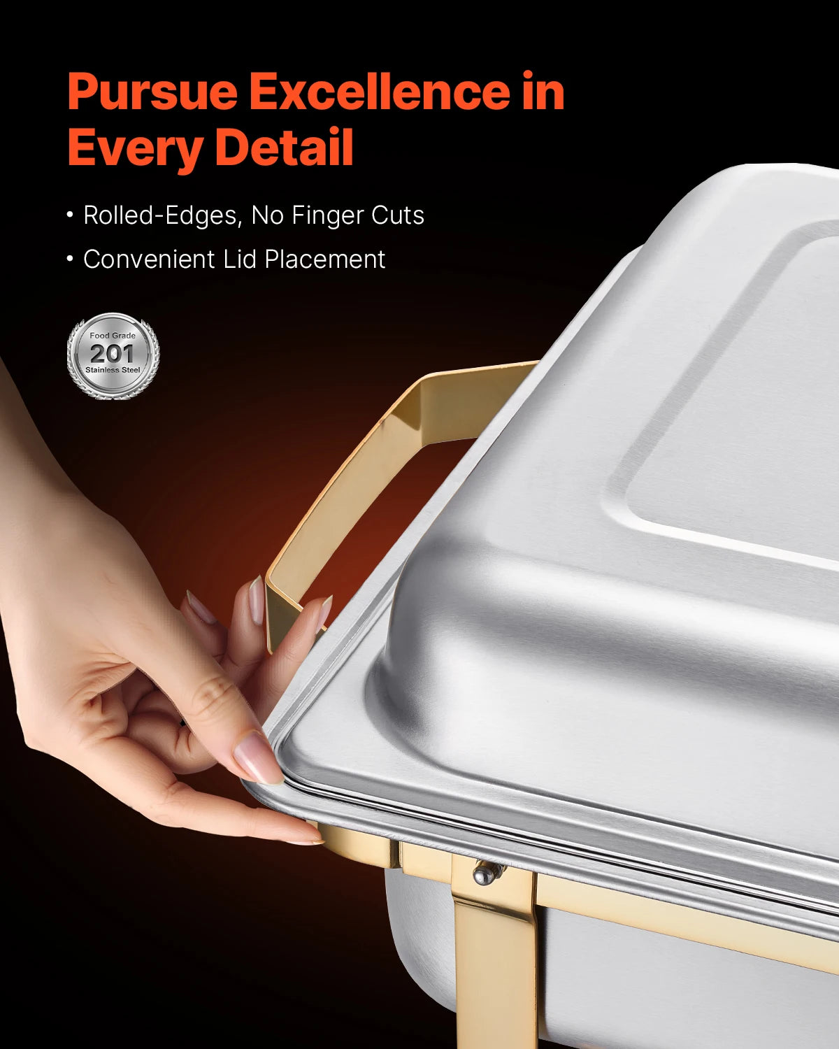 SucceBuy Stainless Steel Chafing Dish Buffet Set With Pans