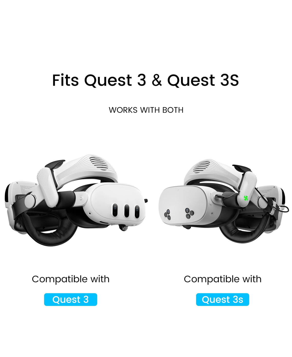 DinoFire VR Air Circulation Head Strap for Meta Quest 3/3S｜Cooling Fan, 12000mAh Hot-Swappable Magnetic Battery, Ergonomic Design