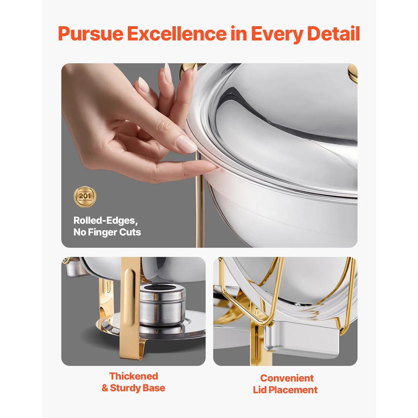 SucceBuy Chafing Dish Buffet Set Stainless Steel Warmer With Pans