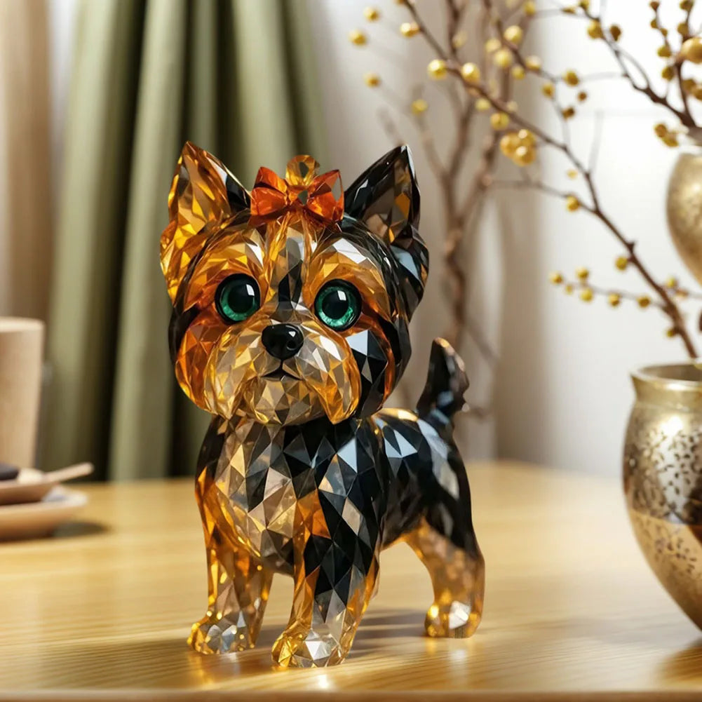 Shunmaii Resin Crystal Cat and Dog Figurines