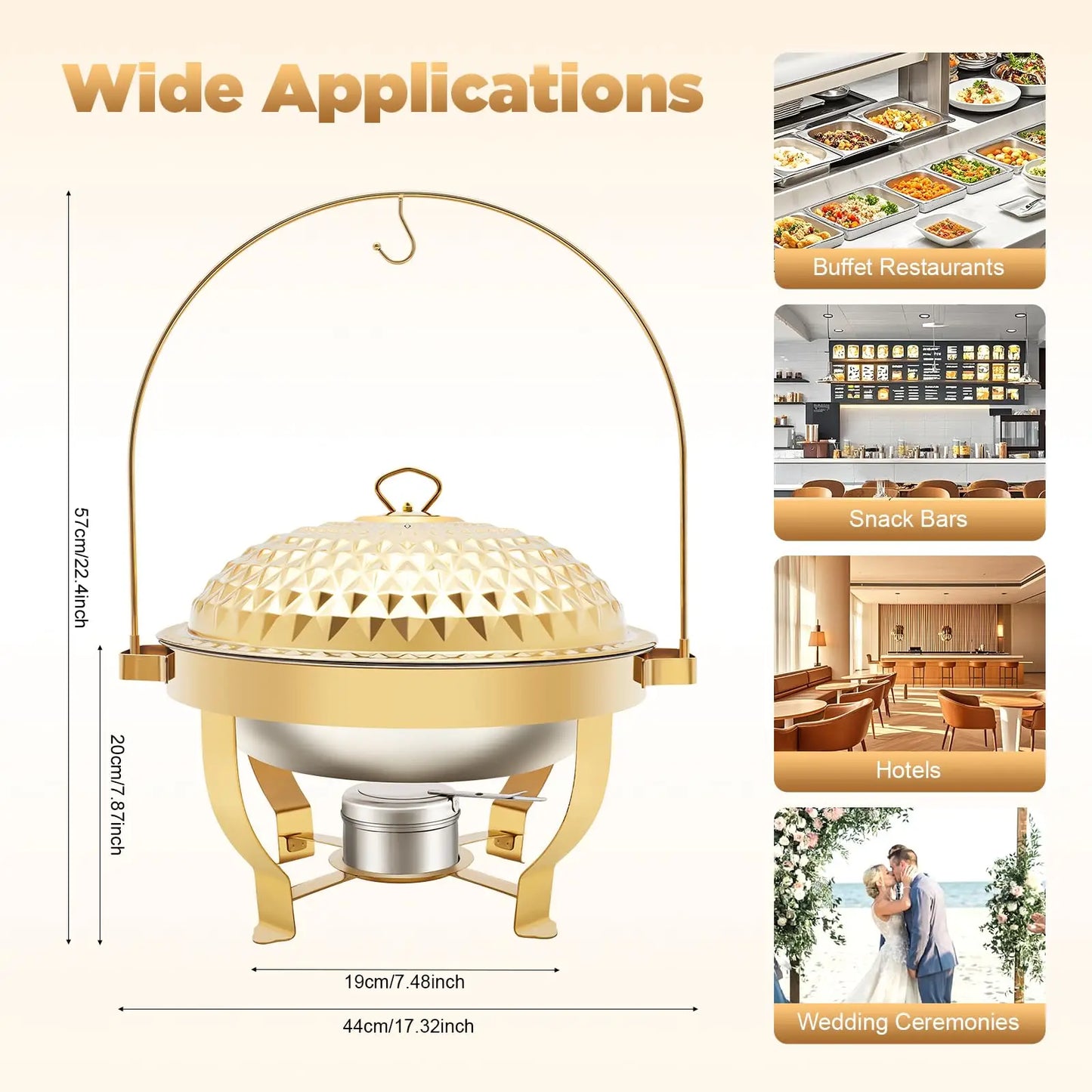 Bymaocar Chafing Dish Buffet Set Stainless Steel Food Warmer