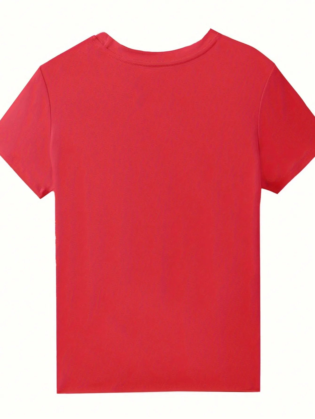 Heart Print Womens Casual Short Sleeve T Shirt Everyday Wear