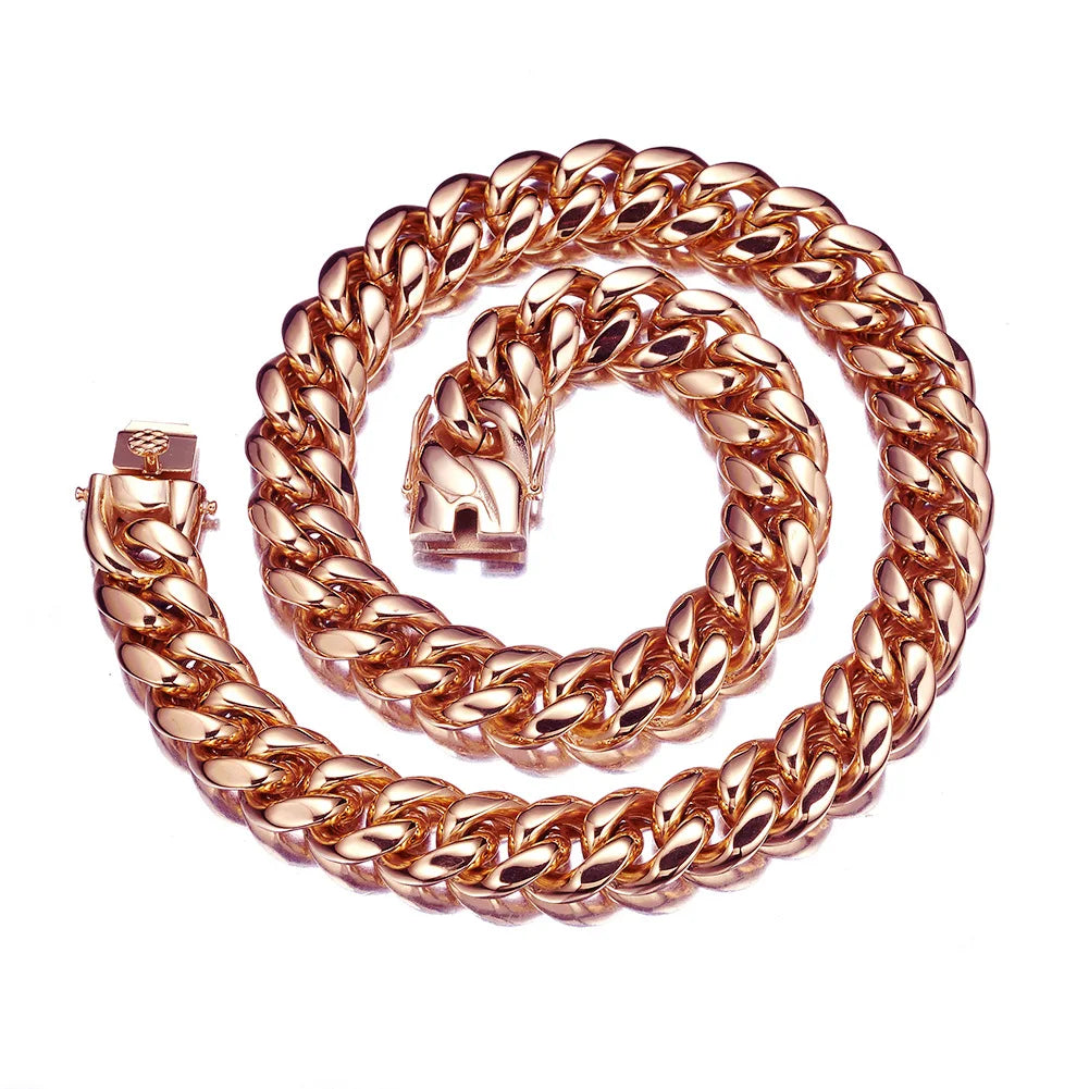 Stainless Steel Cuban Link Necklace for Unisex Hip Hop Jewelry