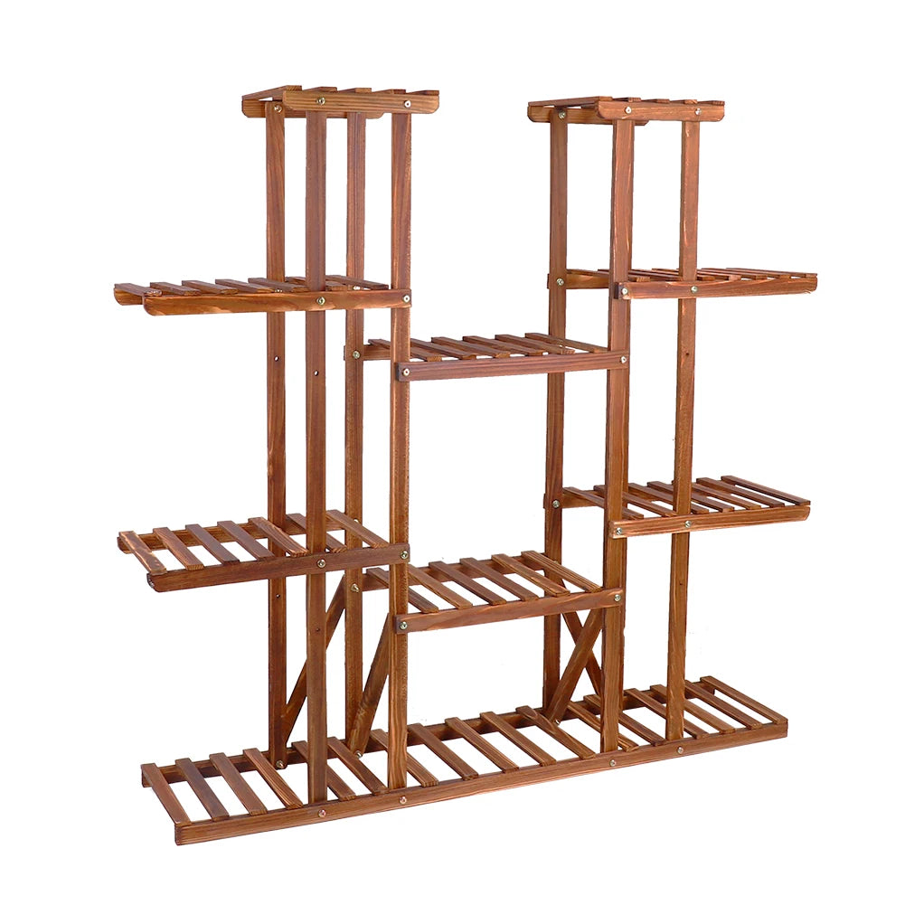 Wisfor Wooden Plant Shelf Multi Tier Stand For Indoor Outdoor