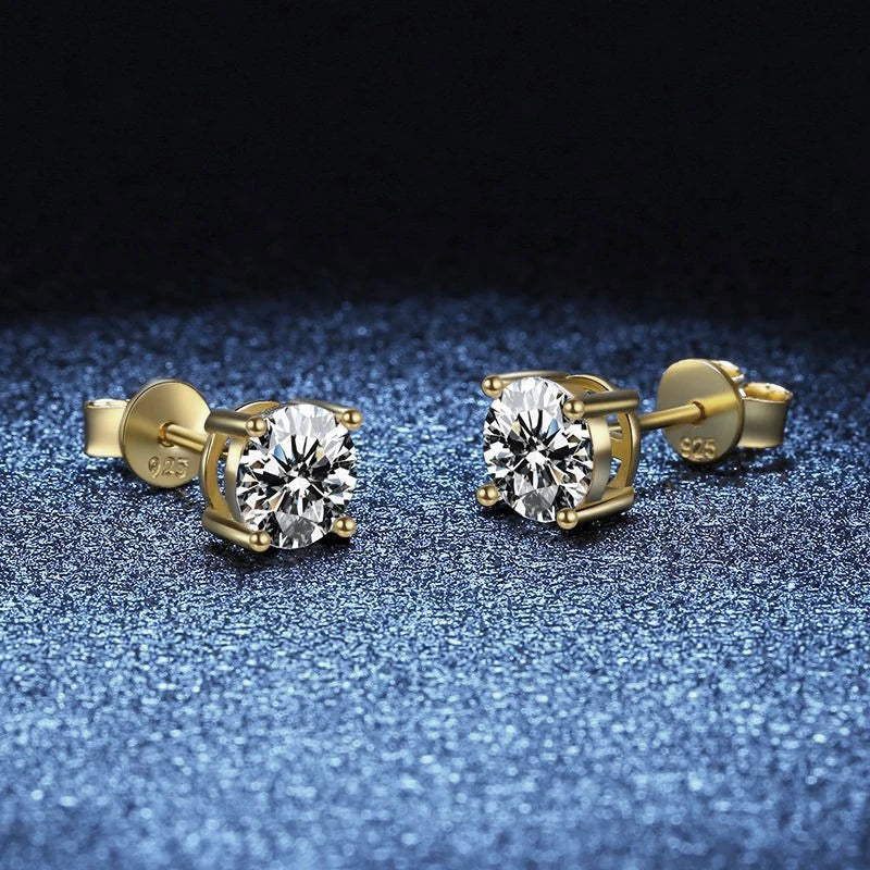 Angel Bola Moissanite Stud Earrings S925 Sterling Silver