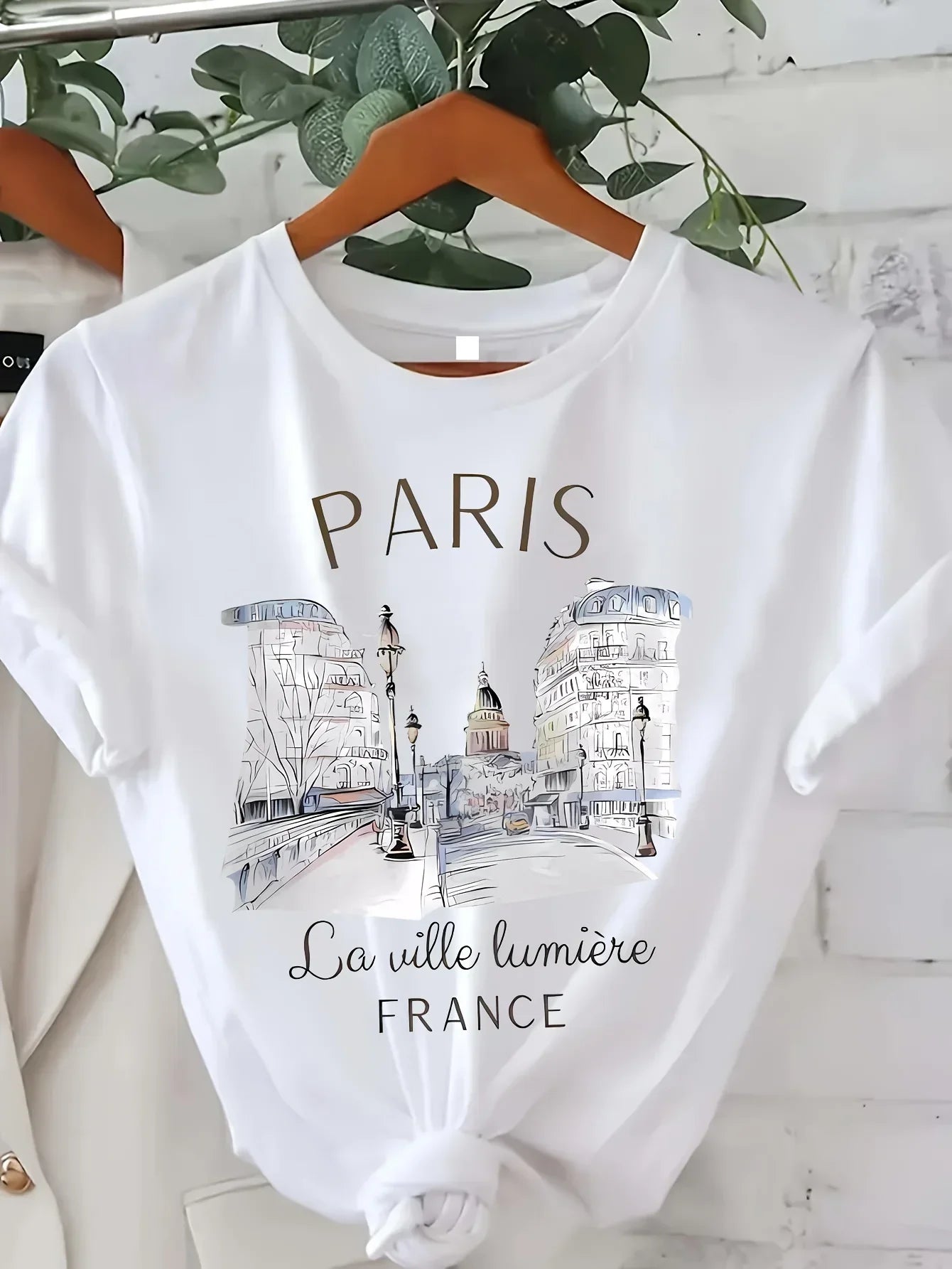 Women Cotton Blend Casual Crew Neck Short Sleeve T Shirt