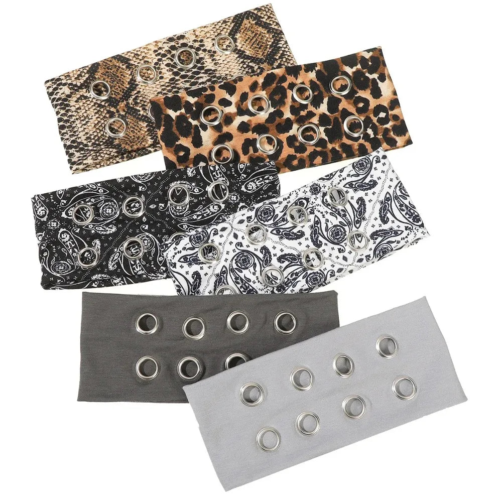 KYJGCN Punk Headband With Metal Rivets Wide Hair Band Concerts