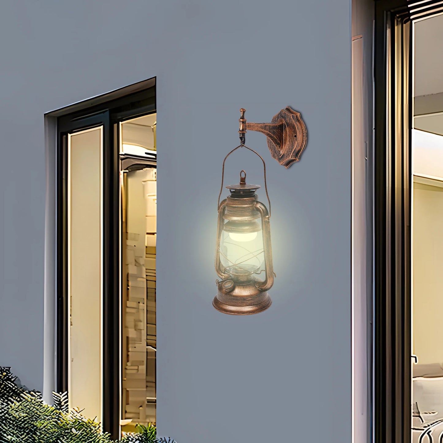 Bymaocar Outdoor Wall Light Antique Lantern Bronze For Yards Facades