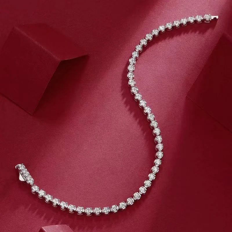 JIUZUAN Moissanite Tennis Bracelet 1.92ct 18K Gold Plated