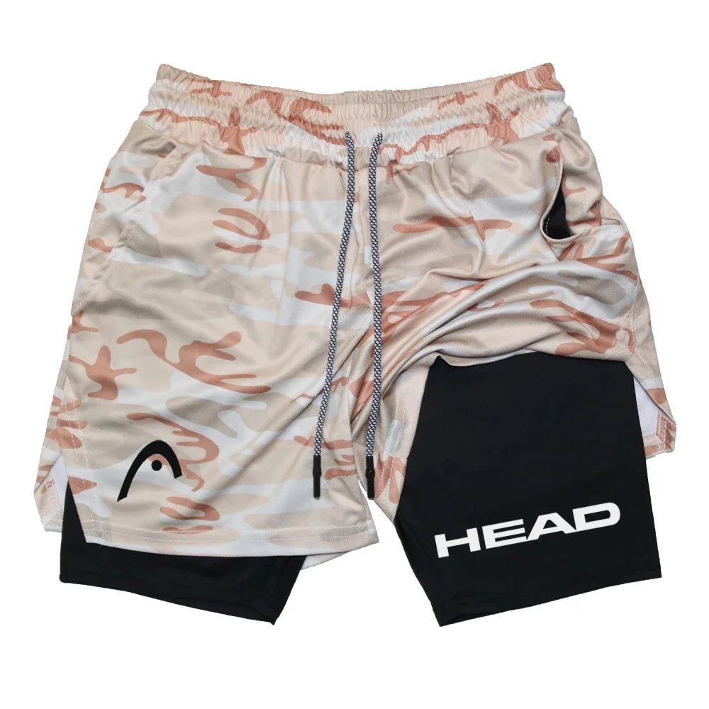 Mens Quick Dry Double Layer Running Shorts For Gym Training