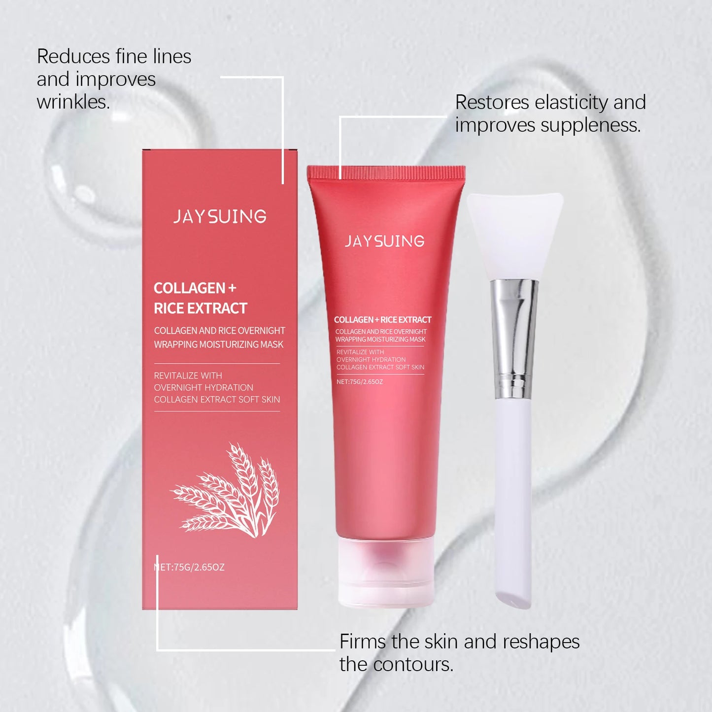 Jaysuing Rice Moisturizing Peel Off Mask Hydrating Anti Wrinkle Brightening