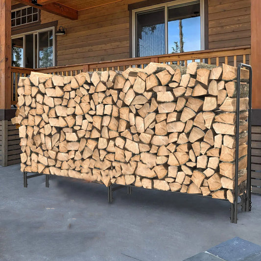 Heavy Duty Firewood Log Rack Iron Frame Storage Holder
