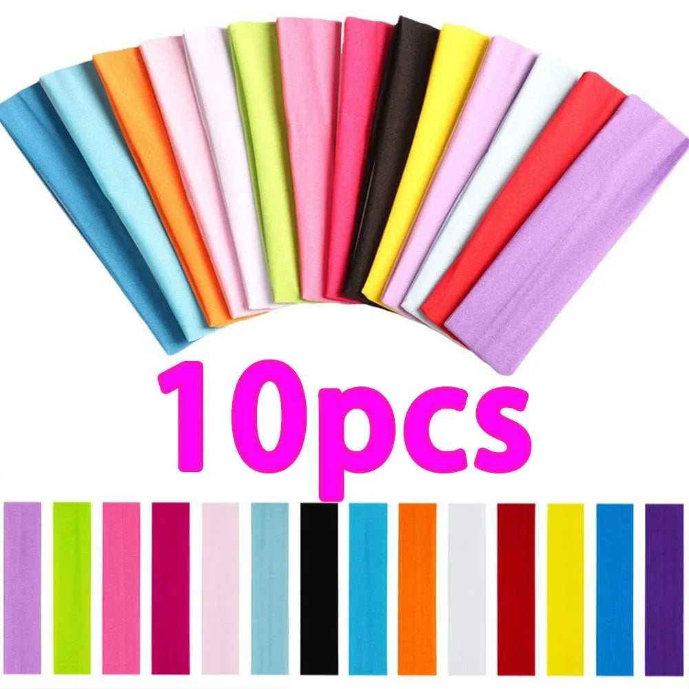 Elastic Hair Bands for Women Solid Color Set of 10 Hair Accessories