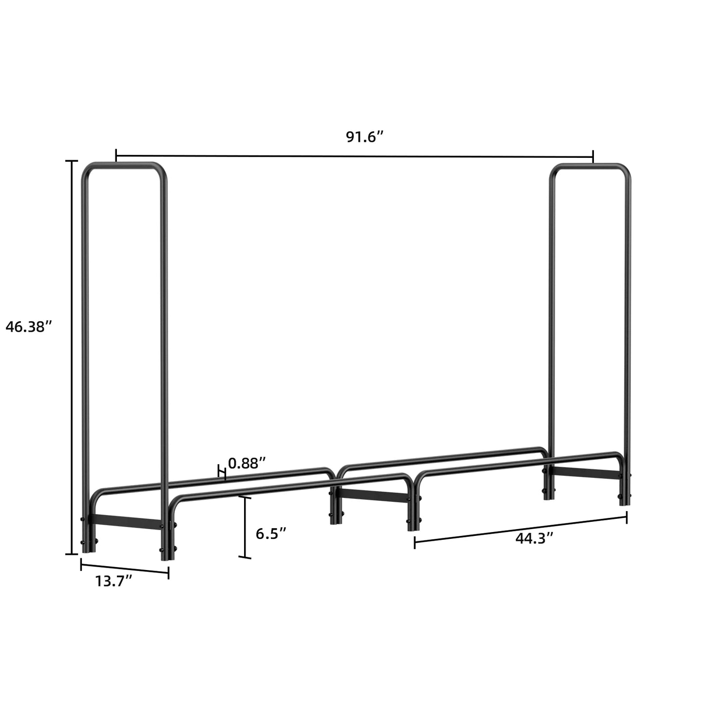 Heavy Duty Firewood Log Rack Iron Frame Storage Holder