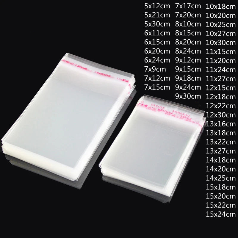 Clear Self Adhesive Resealable OPP Plastic Storage Bags
