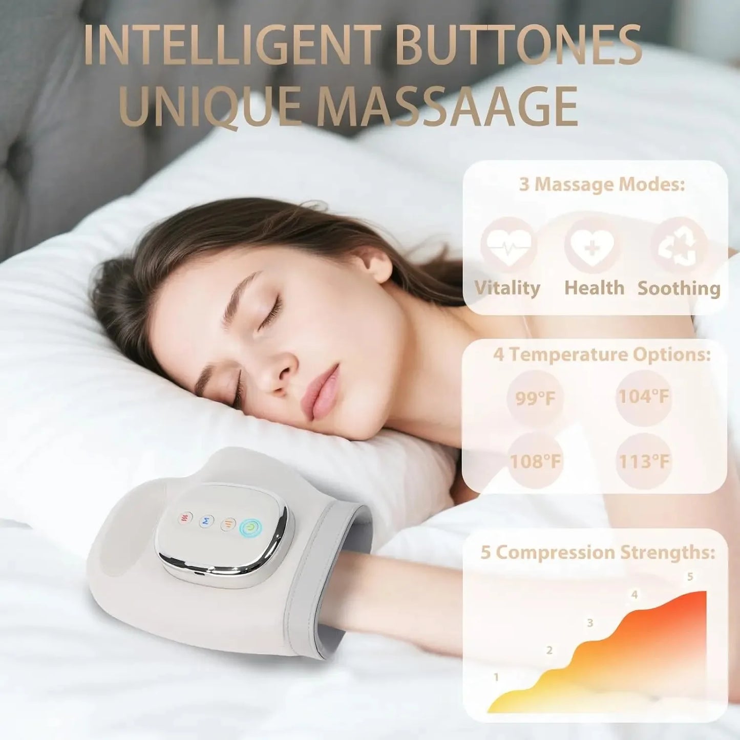Hand Massager With Heat And Airbag Compression For Carpal Tunnel