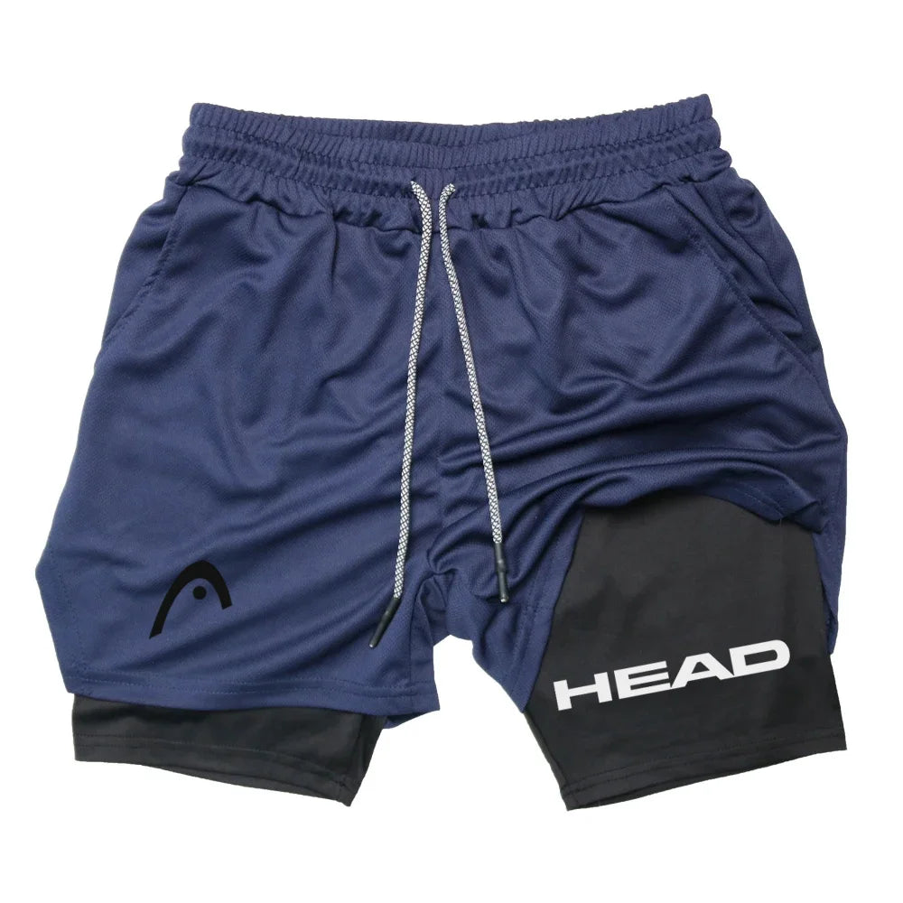 Mens Quick Dry Double Layer Running Shorts For Gym Training