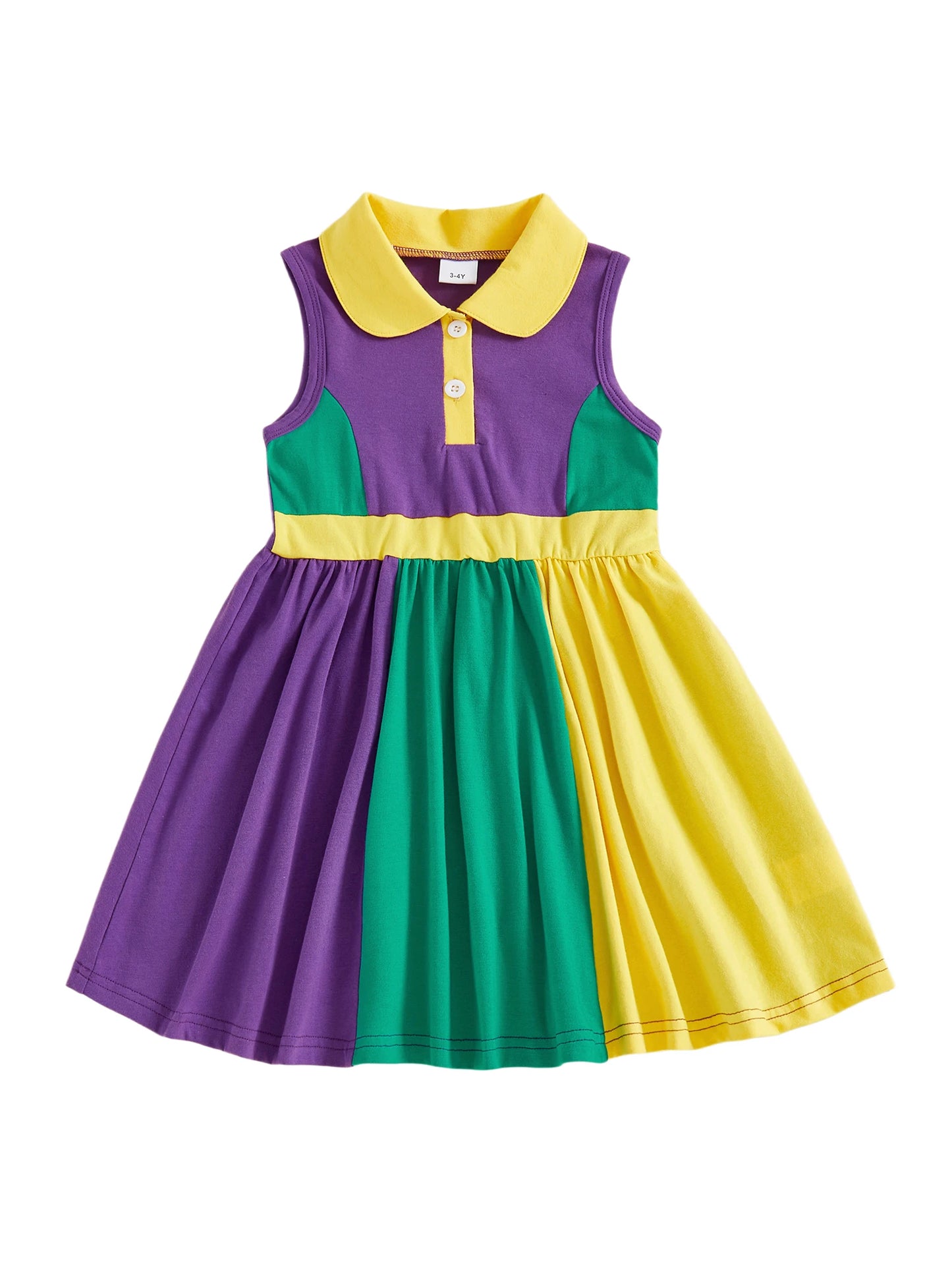 Toddler Girl Carnival Dress Sleeveless A-Line For Festive Celebration