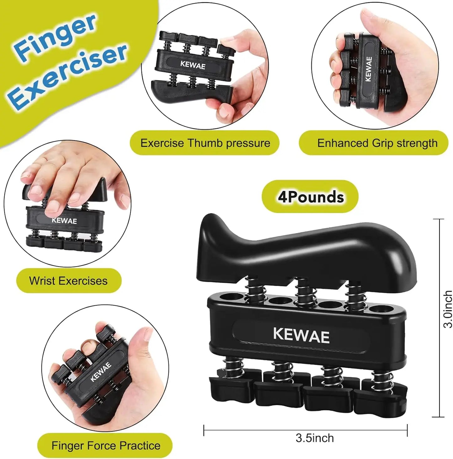 Hand Grip Strengthener Kit With Finger Exerciser For Forearm Training