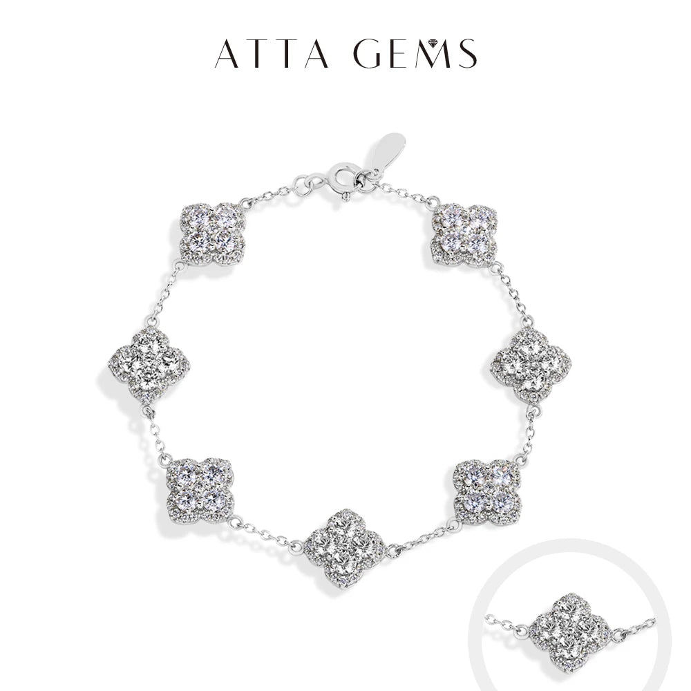 ATTAGEMSC Moissanite S925 Bracelet Yellow Gold Plated Women