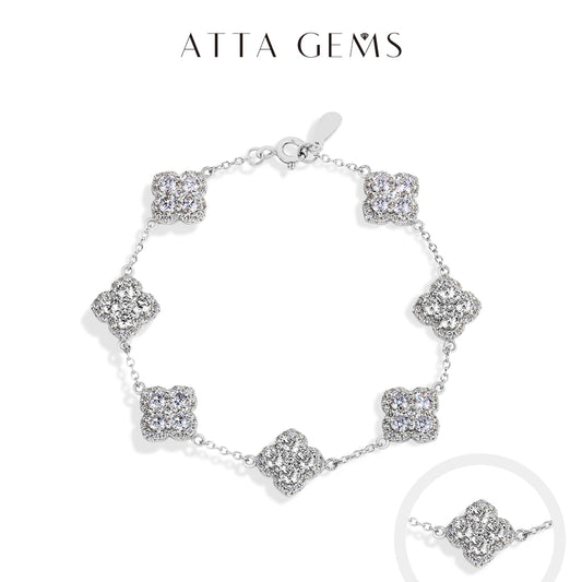 ATTAGEMSC Moissanite S925 Bracelet Yellow Gold Plated Women