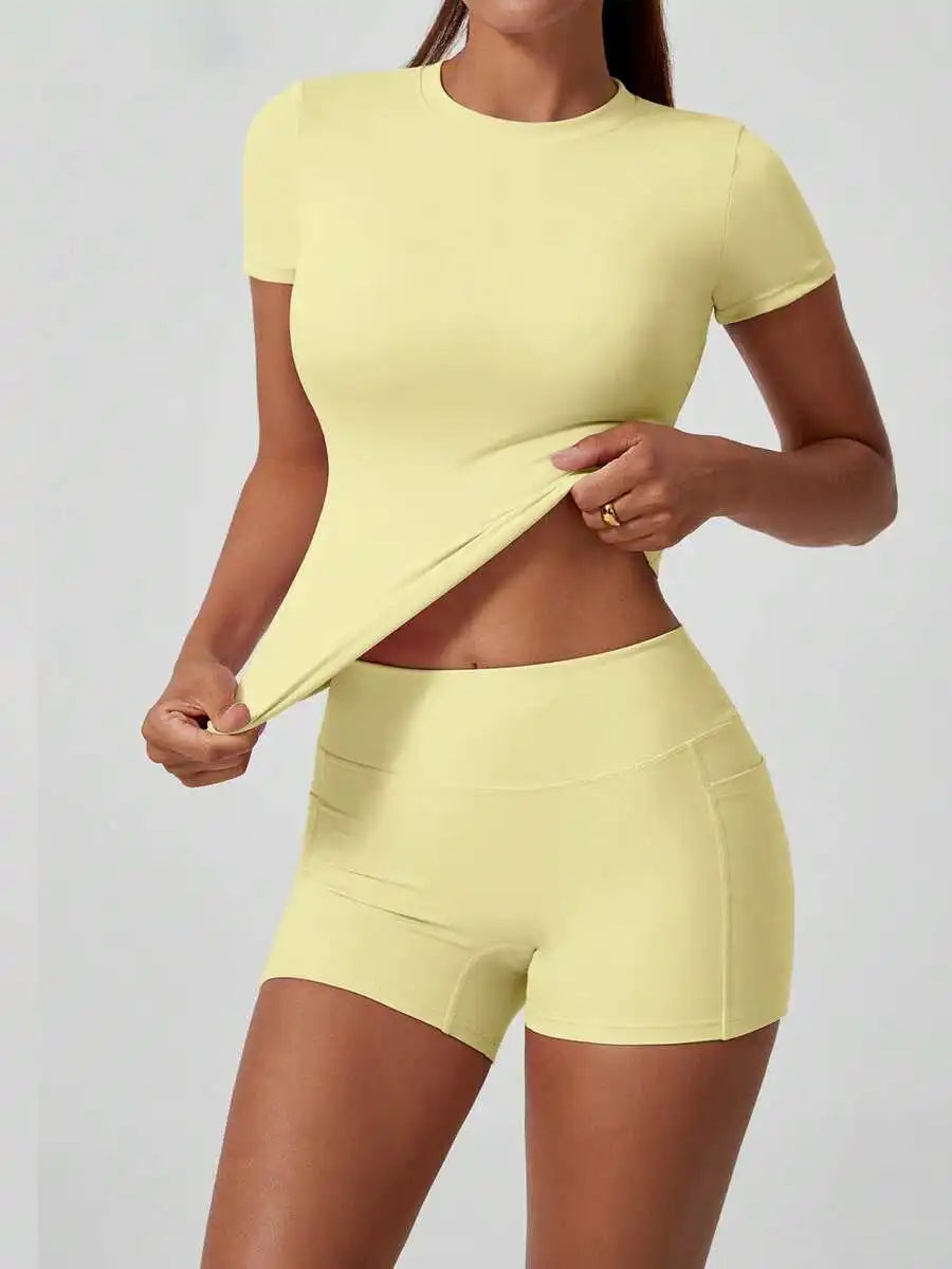 Women's Yoga Set High Waist Tummy Control Shorts For Training