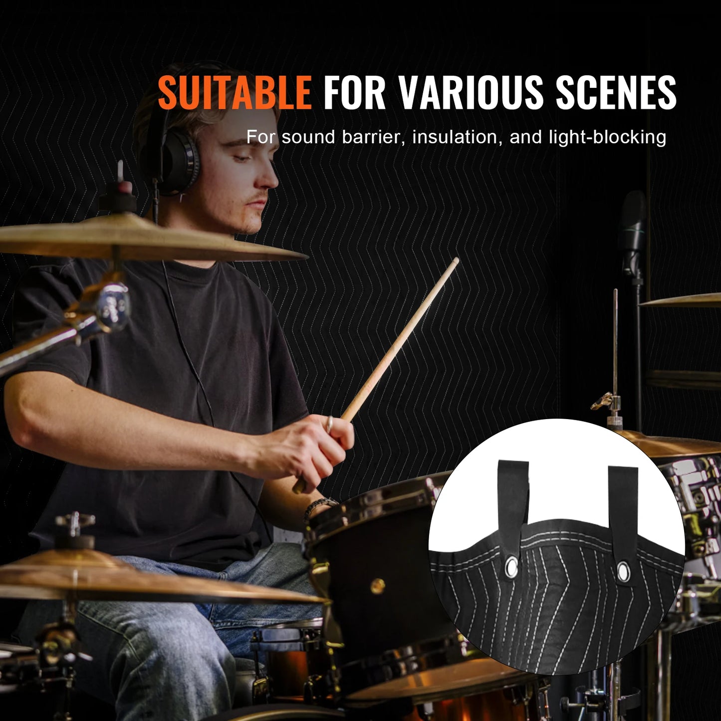 SucceBuy Studio Sound Dampening Blanket With Grommets For Door