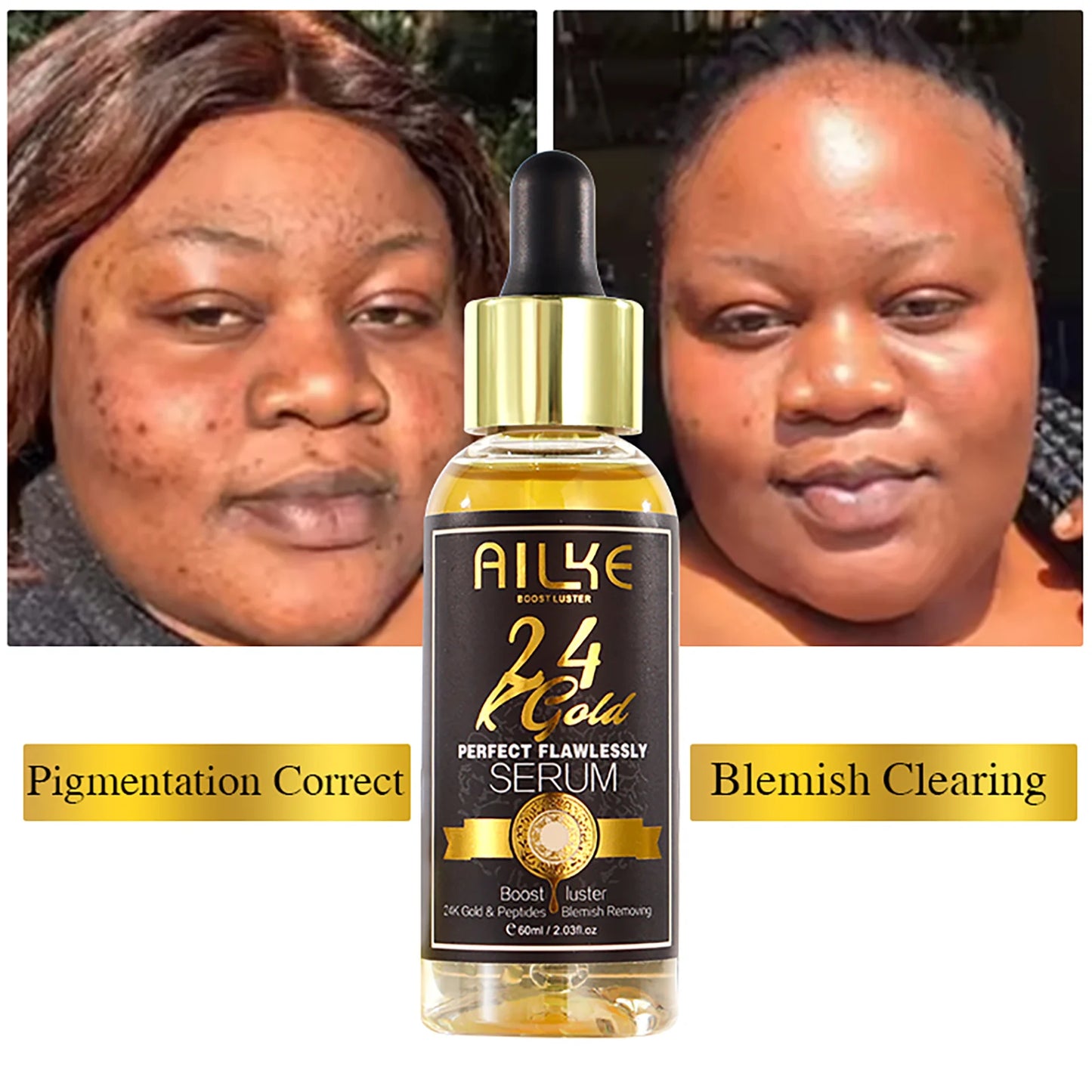 AILKE 24K Gold Flawlessly Skin Care Range Whitening Serum