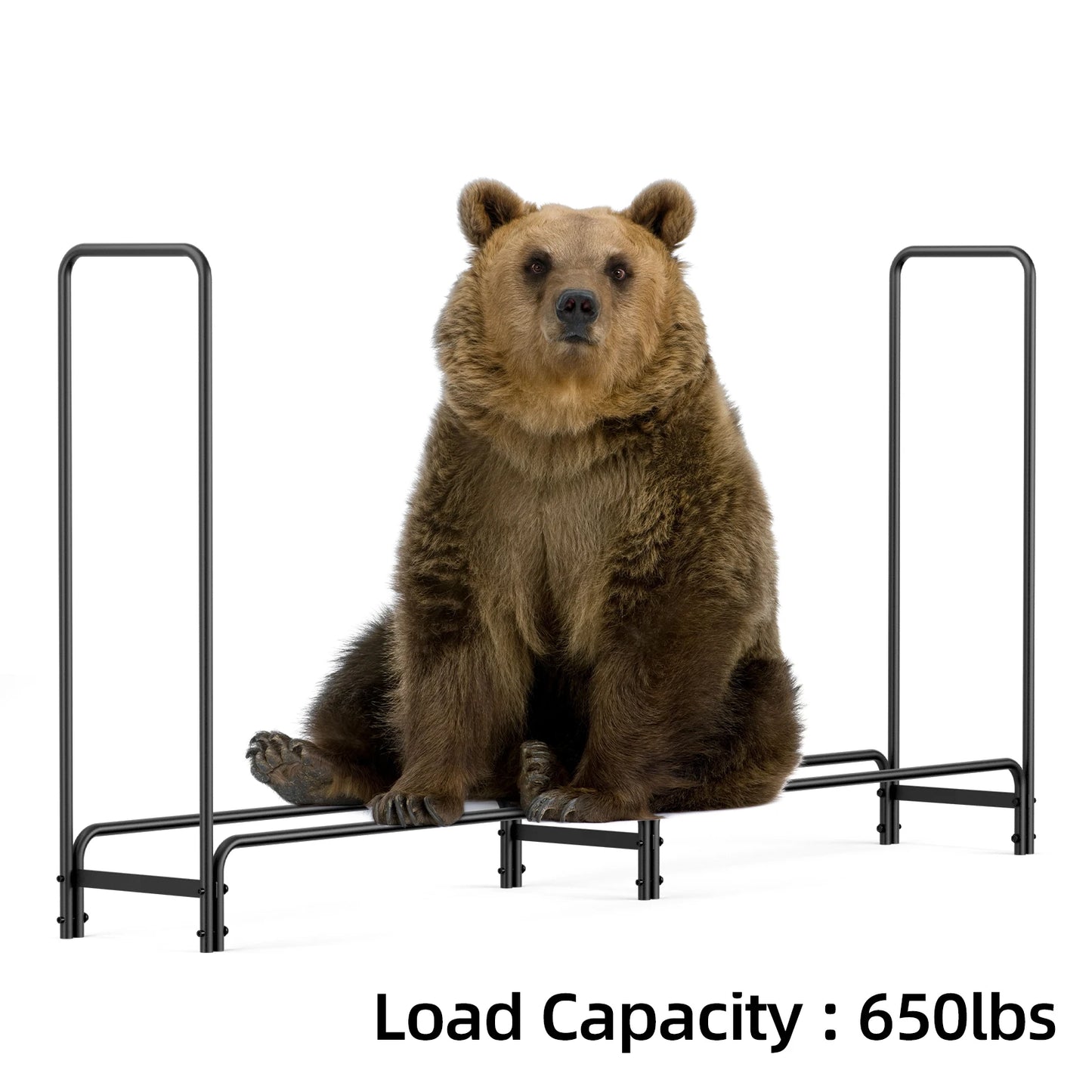 Heavy Duty Firewood Log Rack Iron Frame Storage Holder