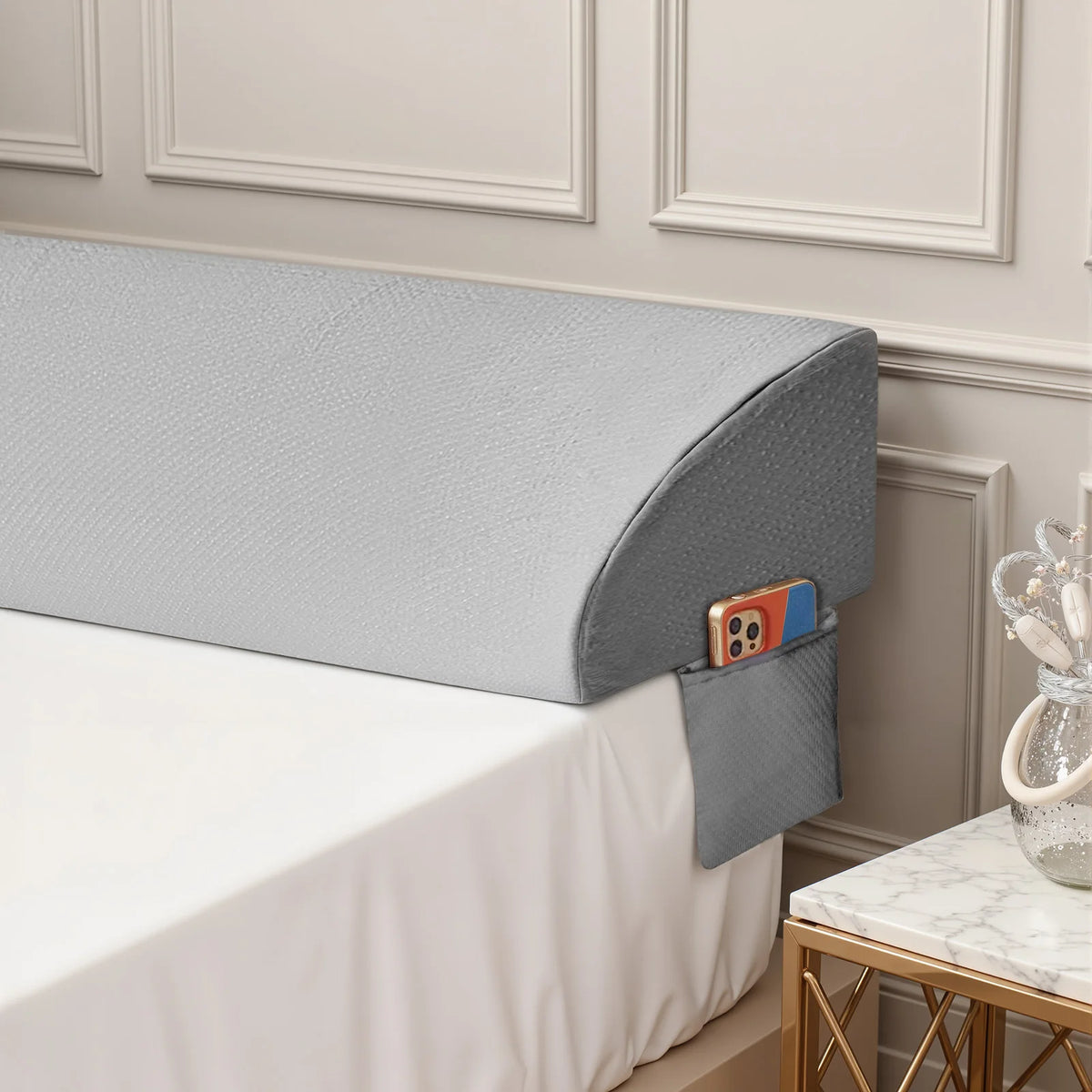 JHK Memory Foam Headboard Wedge Pillow With Cooling Washable Cover