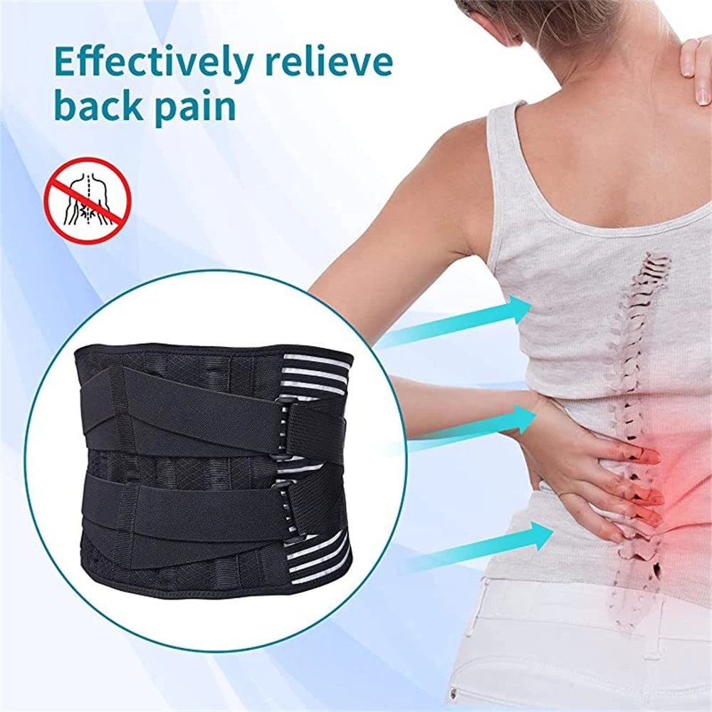 Back Pain Relief Lumbar Support Belt With 6 Stays Breathable