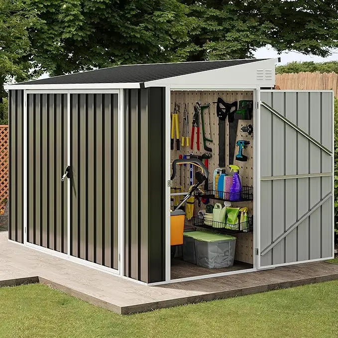 Outdoor Storage Shed, Waterproof Metal Garden Shed with Lockable Door, Storage Shed for Bike, Garbage Can, Lawnmower，Customized