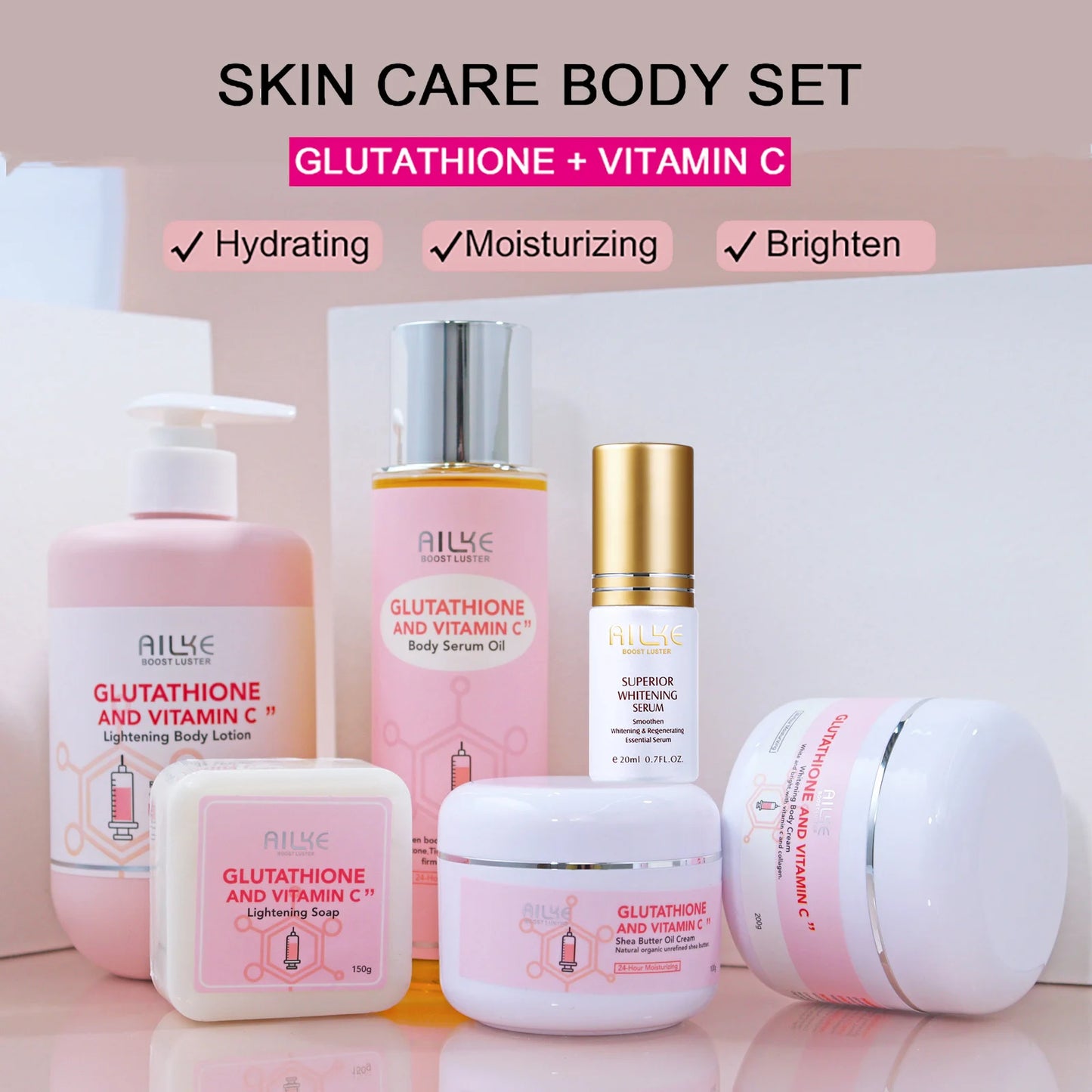AILKE Whitening Skin Care Set With Glutathion Vitamin C
