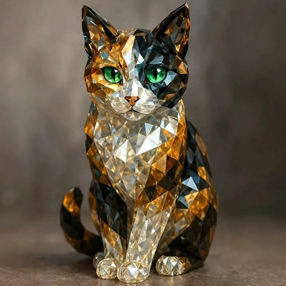 Shunmaii Resin Crystal Cat and Dog Figurines