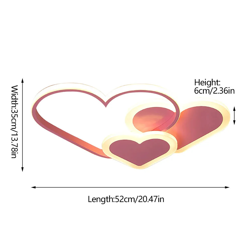 Heart Shaped LED Ceiling Light With Remote Control 36W