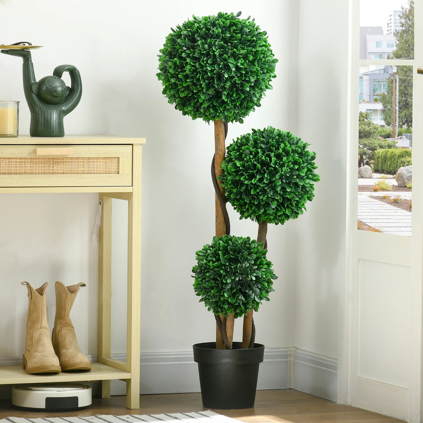 Boxwood Topiary Artificial Tree For Indoor And Outdoor Decor