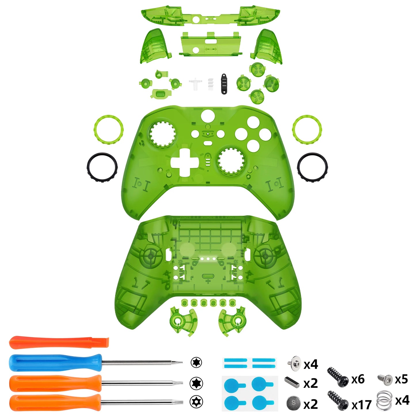eXtremeRate Clear Shell With Buttons For Xbox Elite Series 2