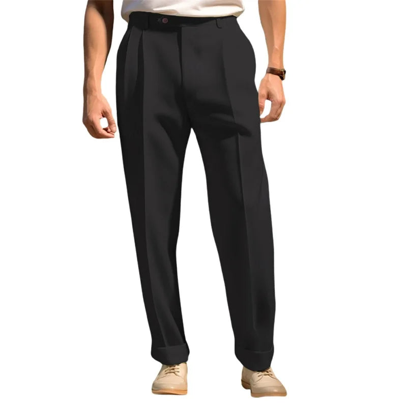 Hirigin Men's Flat Front Dress Pants For Business Casual