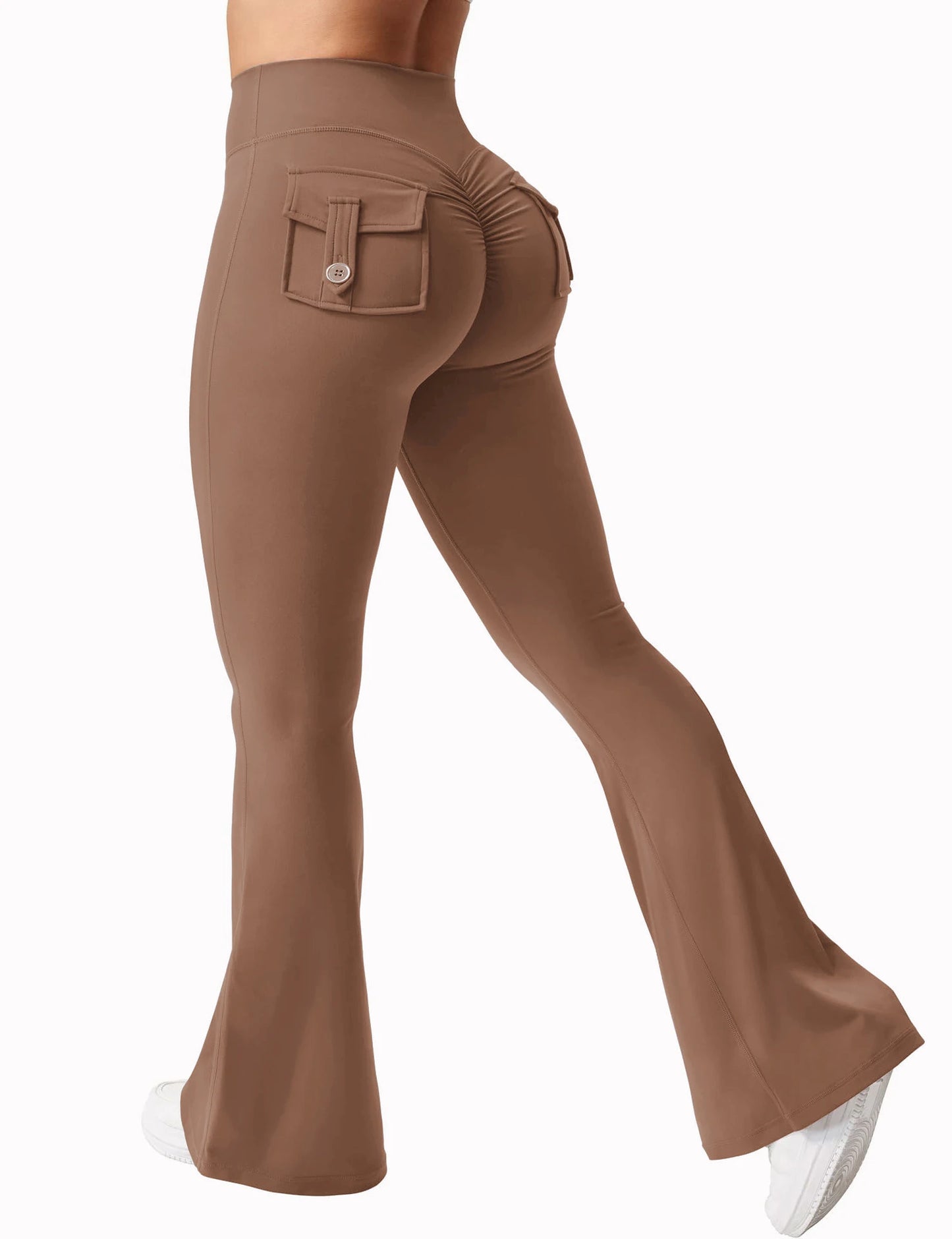 Summer Womens Cargo Pocket Fitness Tights High Waisted Yoga Pants