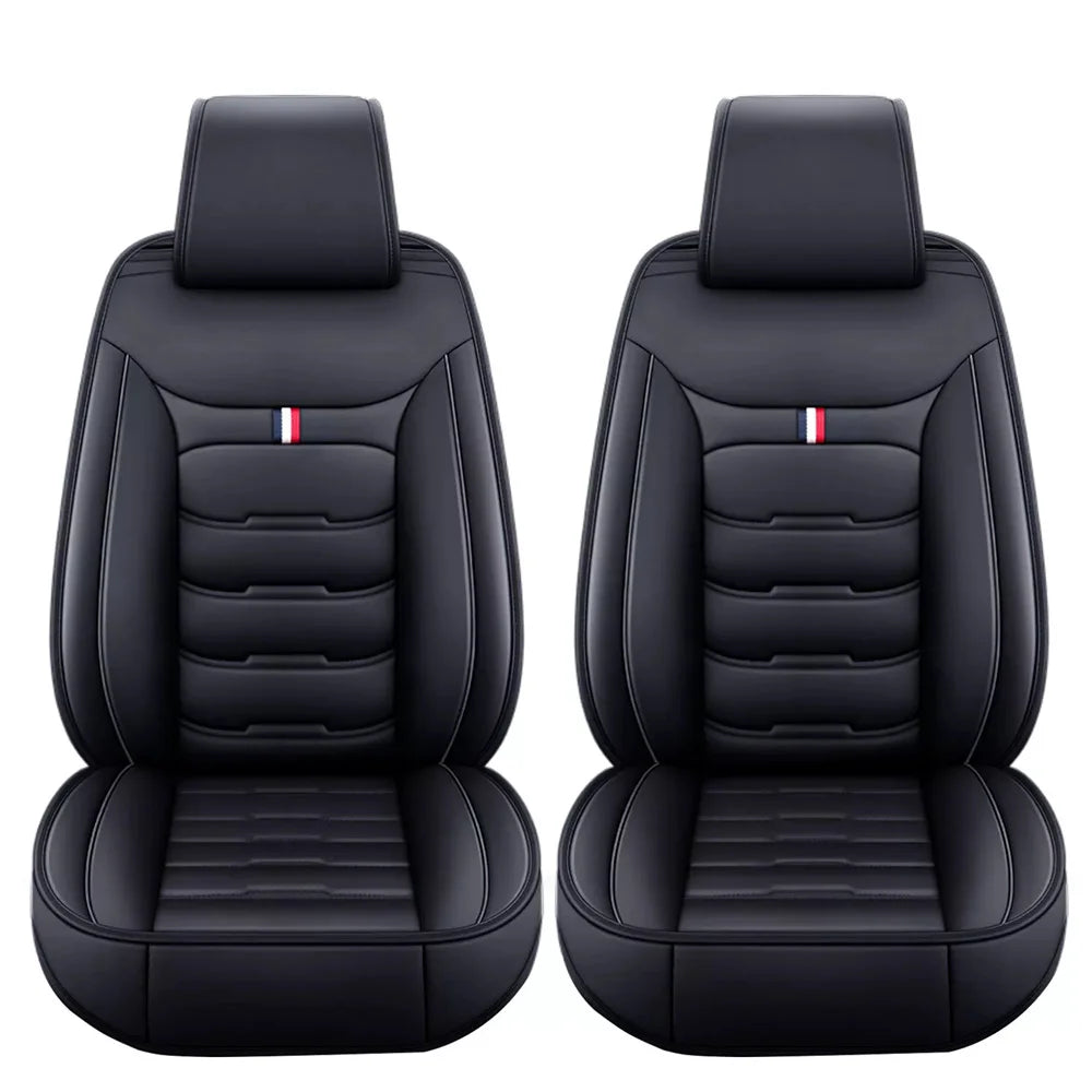 2PCS Auto Set Car Seat Covers PU Leather Signle Front Split Protector Four Season Universal Fit Most Car SUV Car Accessories