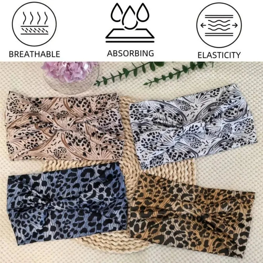 Set Of Four Athletic Headbands For Women Moisture Wicking Breathable
