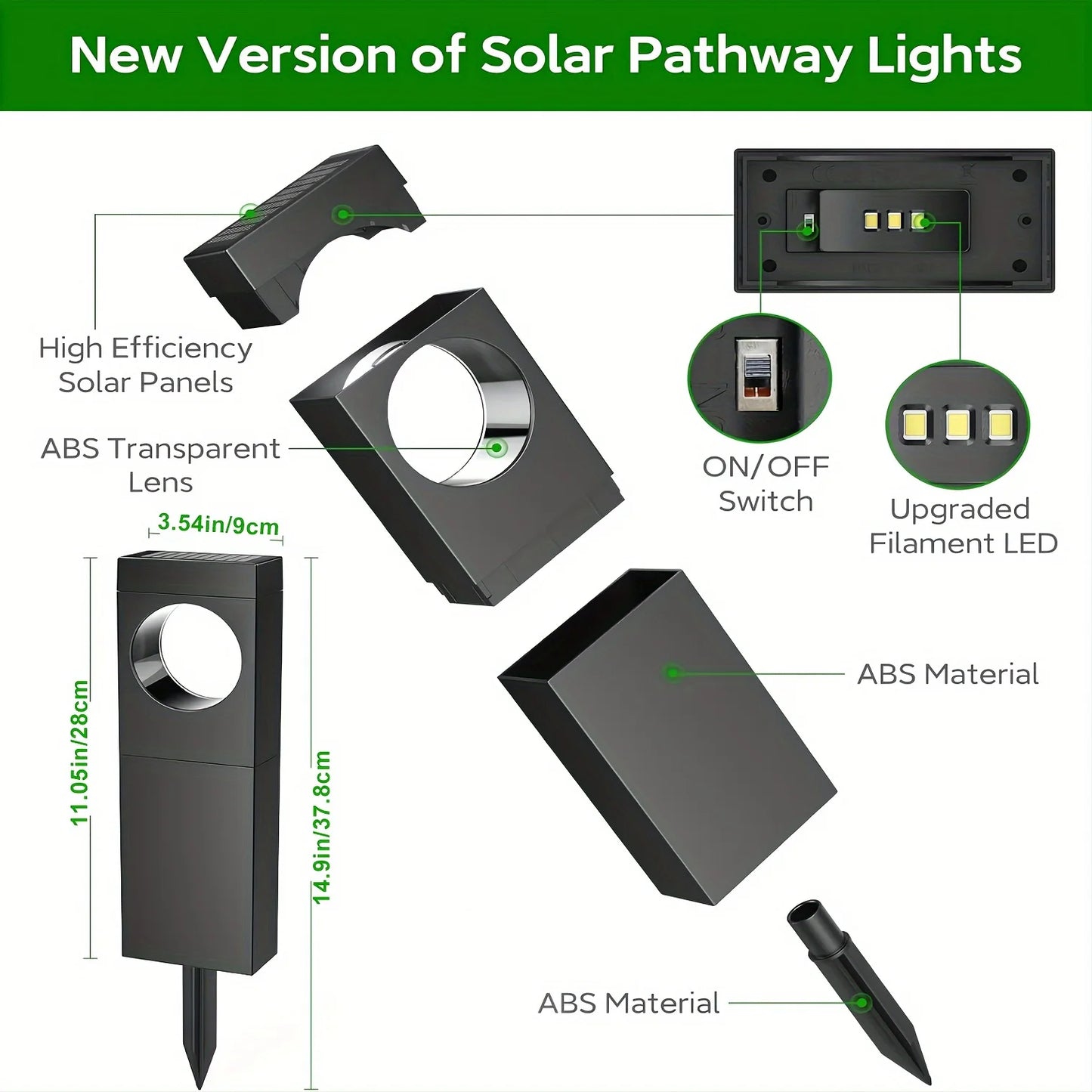 KPSTEK Solar LED Lights For Pathway Garden Patio Decor
