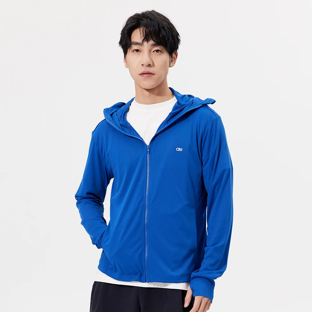 OhSunny Men Sun Protection Cooling Coat With Hood UPF50 Jacket
