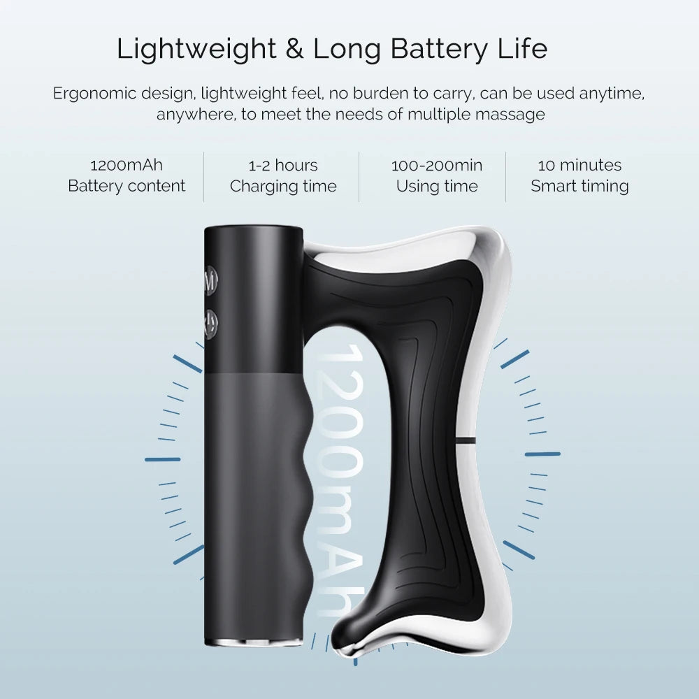 Electric Fascia Scraper Muscle Massager Portable Deep Tissue Vibration Massage Tool Muscle Relaxation Device for Back Neck Shoulder Legs