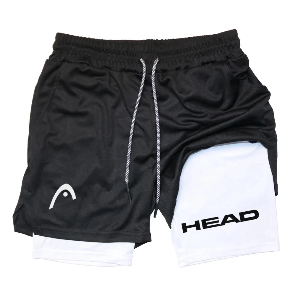 Mens Quick Dry Double Layer Running Shorts For Gym Training