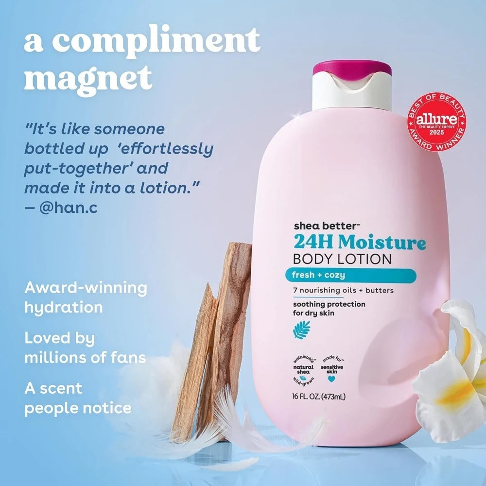 Natural Shea Butter Moisturizing Body Lotion Lightweight Vegan Skincare