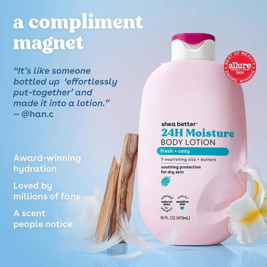 Natural Shea Butter Moisturizing Body Lotion Lightweight Vegan Skincare