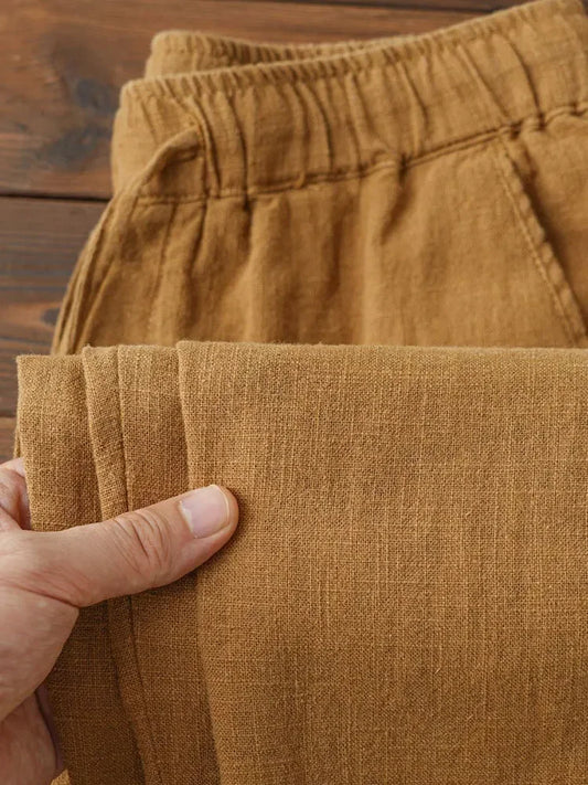 Nevettle Casual Cotton Linen Chino Pants Men Wide Leg