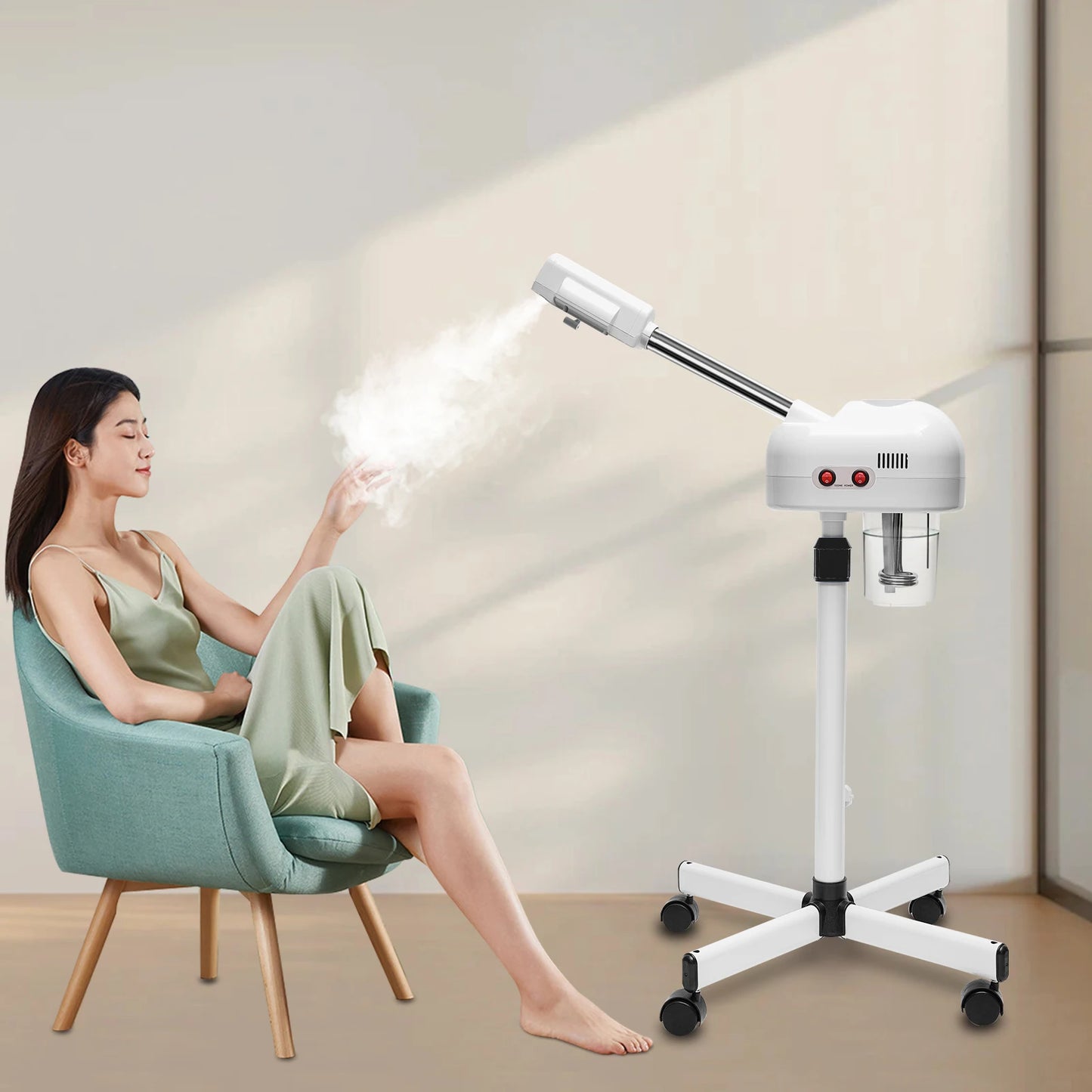750ML Professional Facial Steamer, 800W Adjustable Skin Care Equipment, Steamer for Salon Beauty and Spa Shop