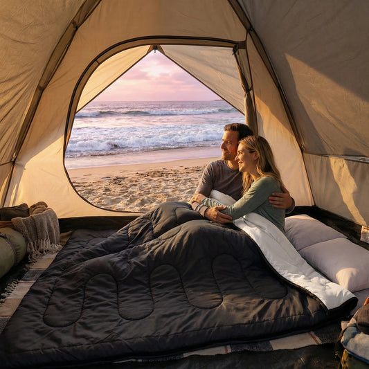 JHK Double Sleeping Bag With Pillow Lightweight 3 Season
